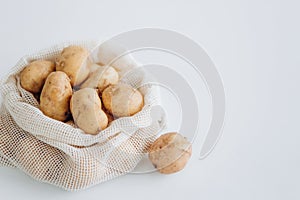 Set products eco mesh white bag potatoes