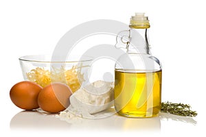 Set of products on a white background