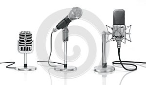 Set of professional microphones