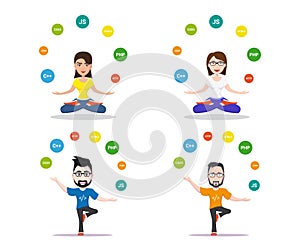 Set of programer characters