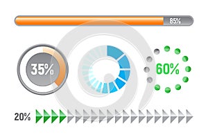 Set of progress bars, flat design