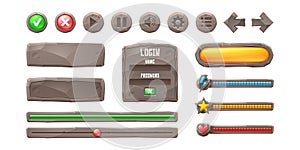Set progress bars and game buttons gui elements