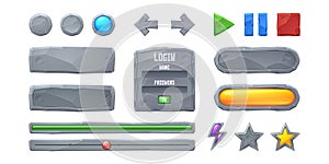 Set progress bars and game buttons gui elements