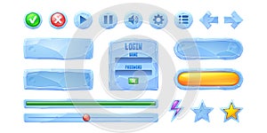 Set progress bars, game buttons of ice texture