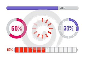 Set of progress bars, flat design