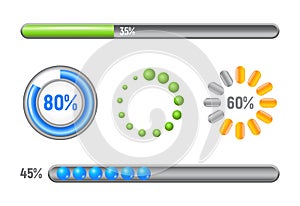 Set of progress bars, volume design