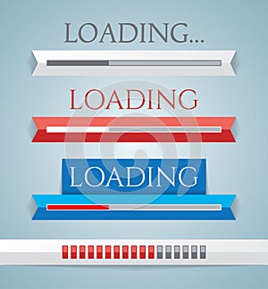 Set of progress loading bars