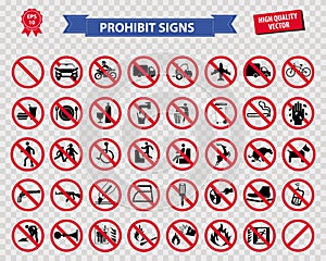 Set of prohibited sign