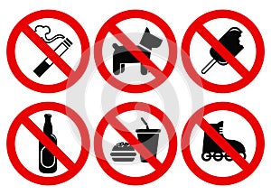 Set prohibited signs