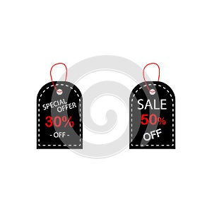 Set of promotion sale price tag label template with black color design vector eps 10, discount, special offer, big sale