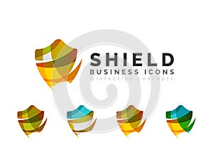 Set of protection shield logo concepts