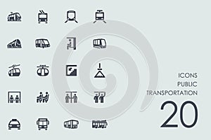 Set of public transportation icons