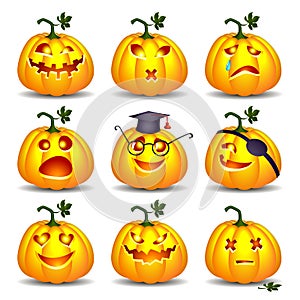 Set pumpkins for Halloween