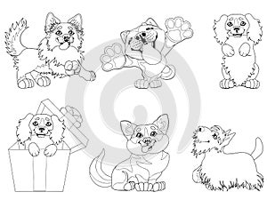 Set puppy dogs contour line