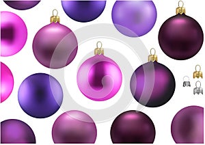Set of Purple Christmas Balls without Motif