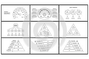 Set puzzle concept for infographic with 4, 5, 6, 7, steps, parts or processes. Template for web on a background.