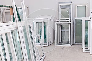 Set of PVC Windows in a Factory Interrior