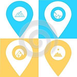 Set of pyramid location map pin pointer icon. Element of map point for mobile concept and web apps. Icon for website design and ap