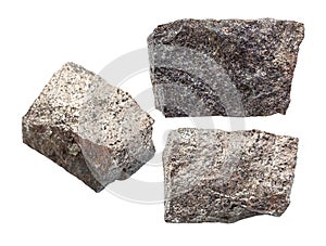 Set of Pyrrhotite magnetic pyrite rocks isolated