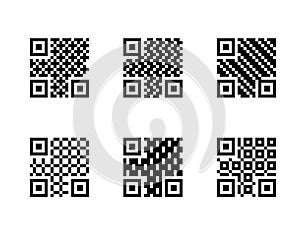 Set of QR Code with pattern, isolated on white