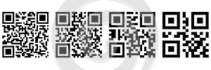 Set of qr code ready to scan with smart phone. Vector illustration