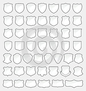 Set of 49 Quality White Shields photo
