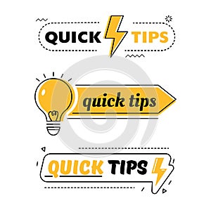 Set of Quick Tips, Helpful Tricks, Tooltip Hint for Website. Abstract Banners with Useful Information, Online Support