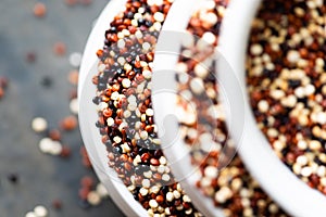 Set of quinoa Red, white and brown quinoa