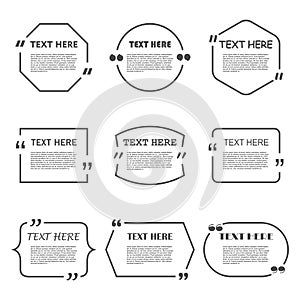 Set of Quotation. Speech Bubble templates with