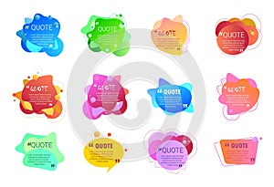 Set of quote box vector isolated on white background