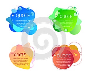 Set of quote box vector isolated on white background