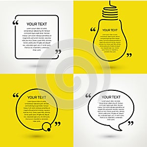 Set of quote text frames. Vector format