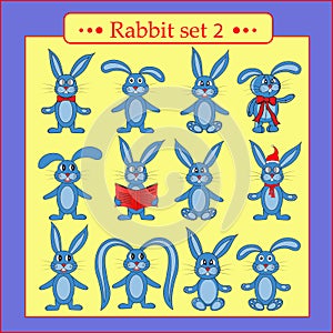 Set of rabbits in vector