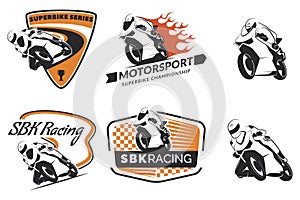 Set of racing motorcycle logo, badges and icons.