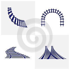 Set of Railroads Design Vector, Railroads Design Template, Icon Symbol, Illustration