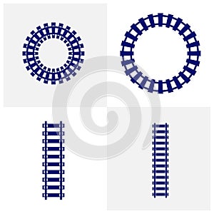 Set of Railroads Design Vector, Railroads Design Template, Icon Symbol, Illustration