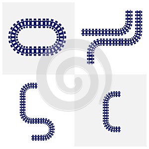 Set of Railroads Design Vector, Railroads Design Template, Icon Symbol, Illustration