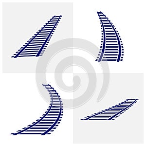 Set of Railroads Design Vector, Railroads Design Template, Icon Symbol, Illustration