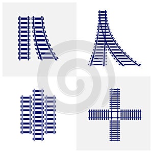 Set of Railroads Design Vector, Railroads Design Template, Icon Symbol, Illustration