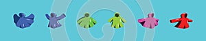 Set of raincoat. cartoon icon design template with various models. vector illustration isolated on blue background