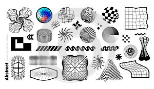 Set of random abstract vector geometric shapes and objects