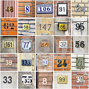 Set of random house numbers