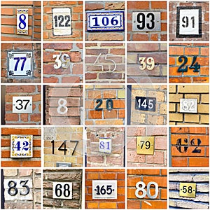 Set of random house numbers