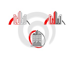Set of Real Estate Apartment Skyscraper Logo Vector Icon