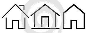 Set of real estate and home thin line icons
