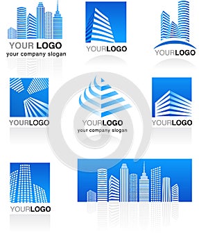 Un conjunto compuesto por propiedad logotipos 
