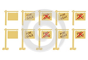 Set of real estate signs