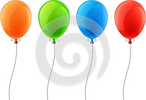 Set of realistic celebration balloons