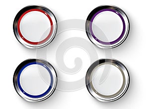 Realistic Metal and Plastic Button