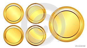 set of realistic gold coin. easy to modify.